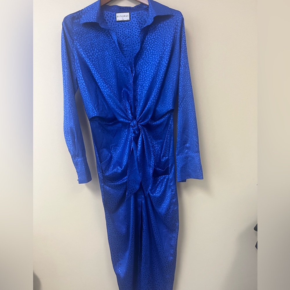 Away Vibrant Blue Long Sleeve Dress
